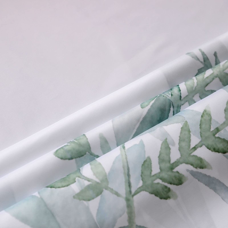 YISURE Long Shower Curtain 200cm Drop for Bathroom, Green Waterproof
