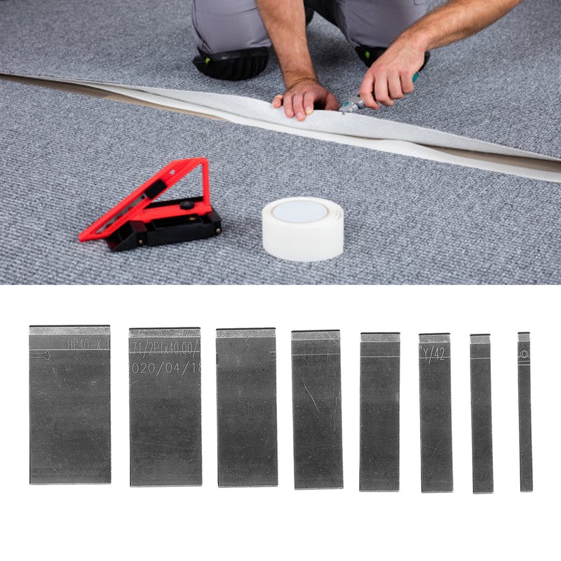 8pcs Leather Blades Different Sizes Steel Scraper with Storage Box