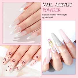 Peacecolor Acrylic Nail Kit for Beginners with Everything ,Professional Nail Kit Acrylic Set with Drill U V Light 21Pc Glitter Powder Gel Polish Decorations Gel Nail Gift Set for Home Salon