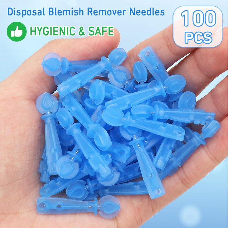 100 Pcs Disposal Blemish Remover Needles, Painless Pimple Popper for