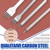 Glarks 4Pcs 3mm White Steel 1/2/4/6 Prong Leather Stitching Punch