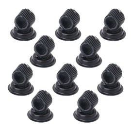 (10 Pack) Magnetic Pen Holder Clip, Stainless Pen Holder Clip with Adjustable Spring Loop, Magno Magnetic Pencil Holder for Refrigerator Whiteboard Erase Board and Bulletin Board Map - Black