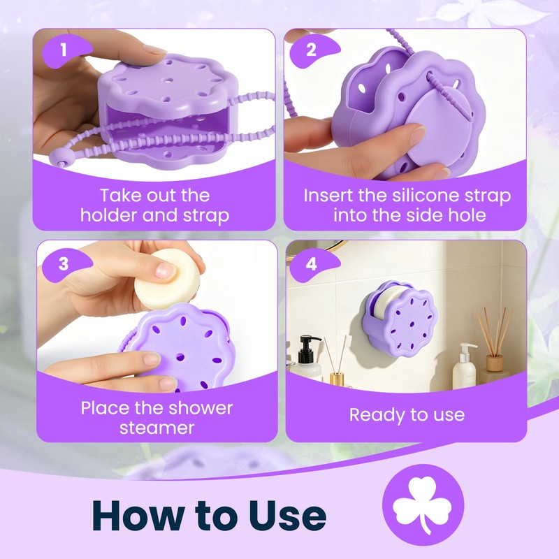 Shower Steamer Holder, Multi-Use Shower Steamer Tray with Suction Cup