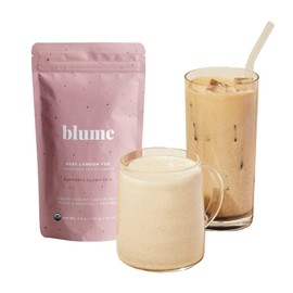 Blume Rose London Fog Latte - Decafe with Zero Sugar or - Certified Organic, Vegan and Gluten-Free - Tart Cherry & Rosehips blend Rich in Antioxidant - 30 Servings