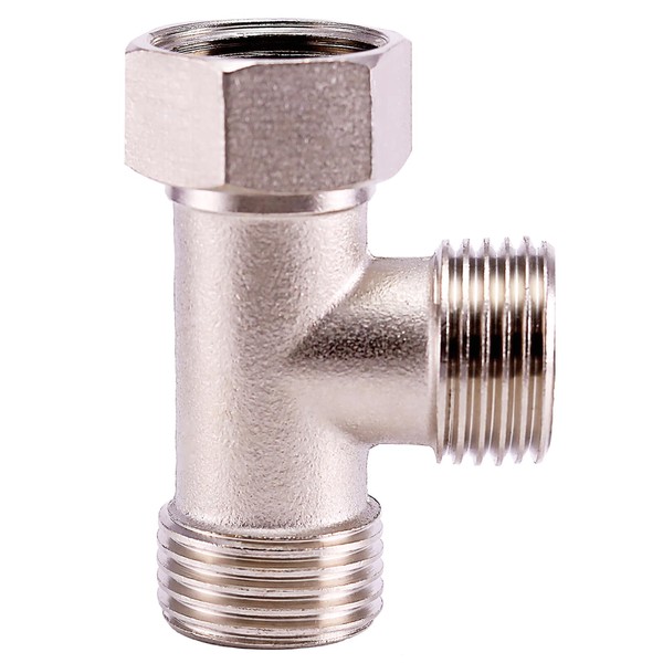 XNTONG 1/2" Chrome Brass Tee, Brass Chrome 3-Way Shower Diverter