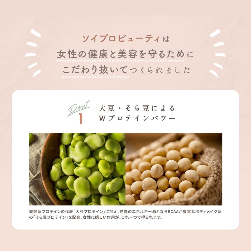 ソイプロビューティ きな粉味 マンスリー 600g ハリウッド化粧品 ソイプロテイン 大豆プロテイン 植物性タンパク質 和漢植物成分配合 ヴィーガン
