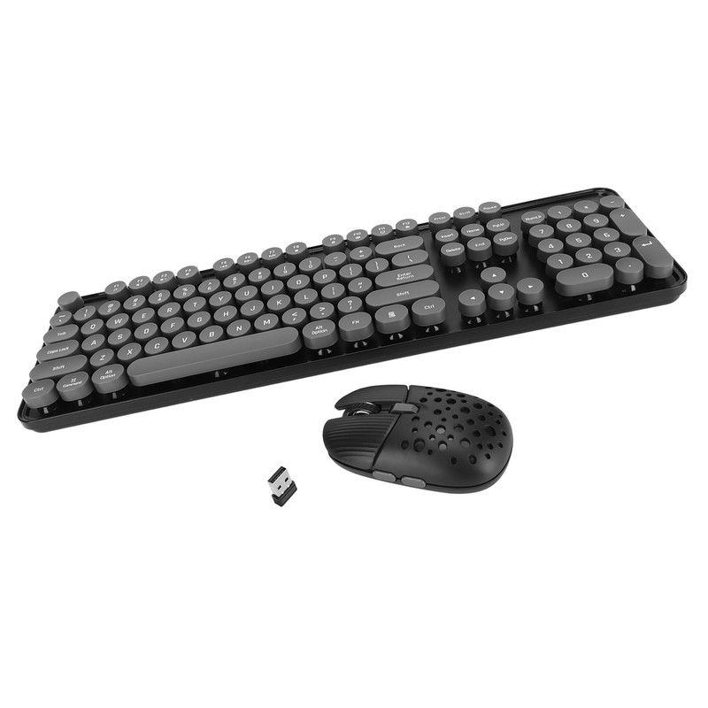 Wireless Keyboard and Mouse Combo Pure Color Retro 2.4G Wireless