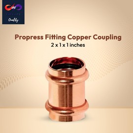 VN Infinite Quality Propress Fitting Copper Coupling – 1/2” Zero Lead Copper Coupling with Stop Press x Press Straight Coupling Pack of 20 – Easy to Install and Reliable Fitting