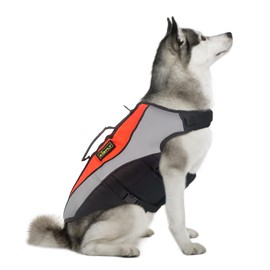 Large Dog Life Jacket with Rescue Handle - Large Reflective Adjustable Dog Flotation Vest, High Buoyancy Pet Swim Gear for Boating, Pool Safety(L, Orange)