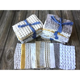 Unbrand 10 Waffle Cotton Fabric Scrap Pieces 4"x 6" for Fabric Collage, Slow stitching