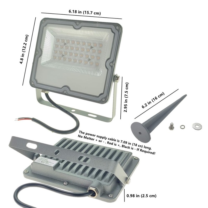 QUANS 2-Pack 20W LED Flood Lights - Cool White 6000K,
