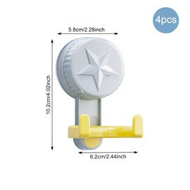 4 Teiliger Saugnapf-Haken, keine Bohrungen erforderlich, starker Saugnapfbecher-Doppelhaken, wiederverwendbares, starkes Vakuumsaugung, geeignet für Küche, Bad, Wohnzimmer, hängende Handtücher, Jacken