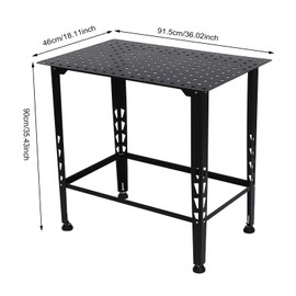 Welding Table, 36 * 18in 1200 lbs Welding Fabrication Table, Portable Welding Cart with Holes on Top, Folding Work Bench Universal Work Table, Adjustable Height 8-12in (36 * 24in 600 lbs)