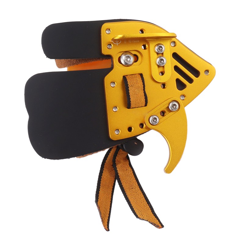 Shooting Tabs Golden Gold and Black Leather Archery Finger Guard