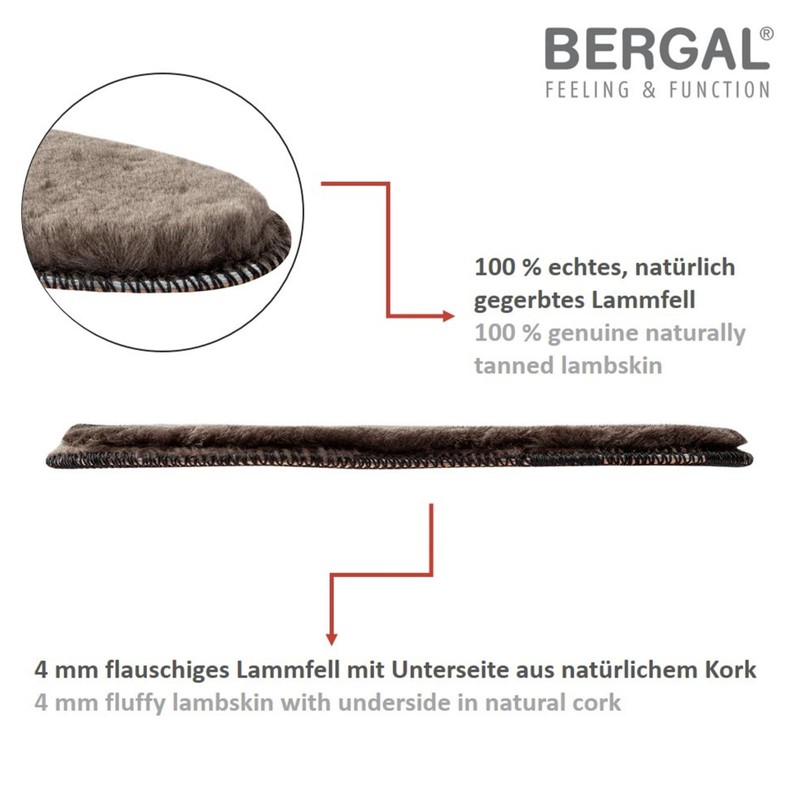 Bergal Bergal Lammfell Comfort Insole, Brown (Braun), 7 UK