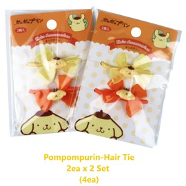 Pompom-Puin Ponytail Hair Ties - Cute, Seamless, Elastic Hair Bands, Nylon and Rubber, No Damage and Comfortable All-Day Hold|2 Pieces & 2 Sets (4pc)