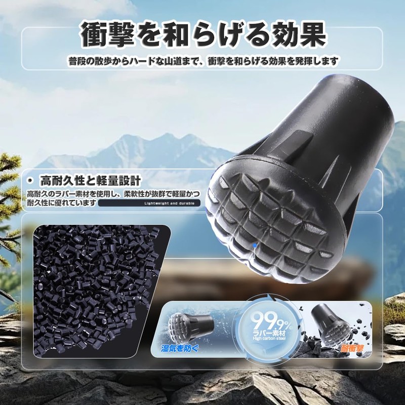 Cap, Rubber Cap, Trekking Pole, Replacement Rubber, Anti-Slip, Stock, Climbing,