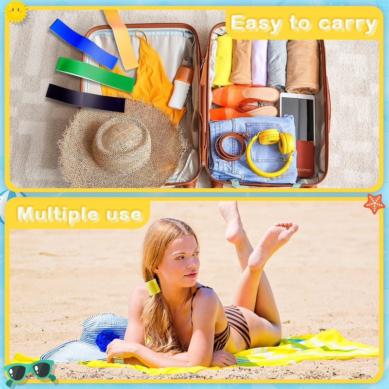 8 Pack Towel Bands for Beach Chairs Cruise Towel Clips
