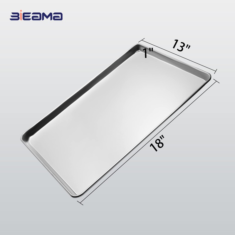 BIEAMA 6 Pack Half Size Baking Sheet Pan Aluminum Commercial