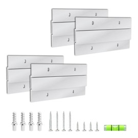 French Cleat 4 inch 4 Pairs Mirror Hanger Kit 50 lb Z Hanging Heavy Picture Mirror Frame Wall Mounting Bracket Hardware Duty Clips Hangers Brackets Mount Cleat Cabinet Shelf Hooks Art Board Canvas
