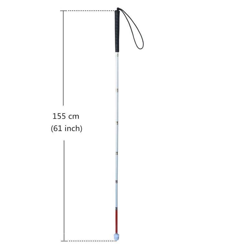 Aluminum Mobility Folding White Cane for Vision Impaired and Blind