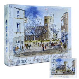Lakeland Art World 1000 Piece Jigsaw Puzzles for Adults, St Chads Church, Poulton Le Fylde - Featuring Beautiful Watercolor Artwork - Measuring 68.5 x 49cm New Year Gift