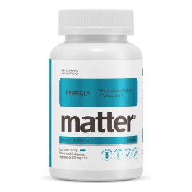 Matter Ferral Hierro Bisglicinato Ferroso y Vitamina C, Alta absorción, Previene Anemia y Fatiga, 60 capsulas