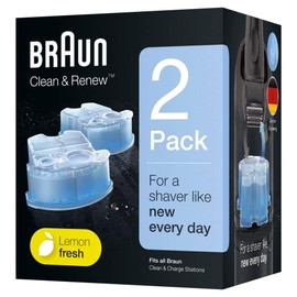 Braun Clean & Renew Ersatzkartuschen für elektrische Rasierer, 2er-Pack, kompatibel mit allen Braun SmartCare und Clean & Charge Reinigungsstationen