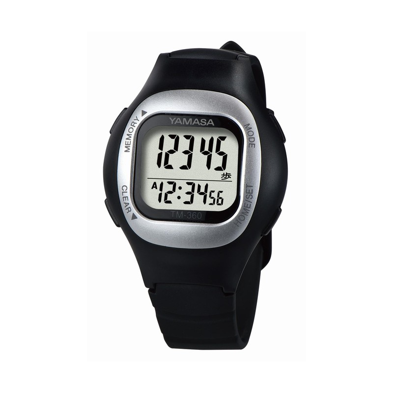 YAMASA Watch Pedometer (WATCH MANPO) Black [Wristwatch Style Pedometer]