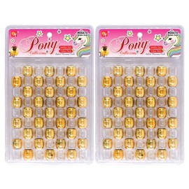 126 Pcs Beads Jewelry Making Kit DIY Hair Braiding Bracelet Ornaments Crafts Jumbo Round Pony (Metallic Gold)
