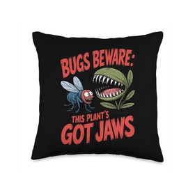 Dionaea Muscipula Bug Eating Carnivorous Plant Style Throw Pillow
