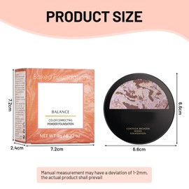 Bettinay Baked Foundation, Sweatproof Brighten Powder Foundation for Mature Skin Color Correcting (#4)