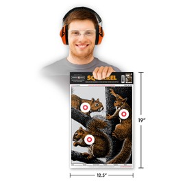Thompson Target Life Size Squirrel 12.5x19 Inch Premium Paper Hunting Shooting Targets for Range Training - Made in The USA (100 Pack)