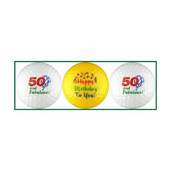 EnjoyLife Inc Fifty & Fabulous Birthday Golf Ball Gift Set