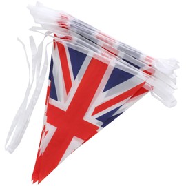 TRIXES 8M Triangle Flags Union Jack Bunting – Outdoor and Indoor Party Decorations – UK themed Banner