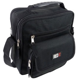 RED X Black Medium Mens Ladies Canvas Cross Body Messenger BAG Utility Travel Work