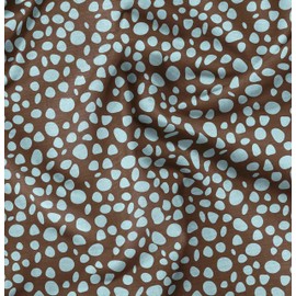 Soimoi Brown Velvet Fabric Tumble Stone Abstract Print Fabric by Yard 58 Inch Wide