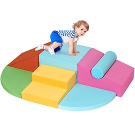 Climbing Toys for Toddlers 1-3 Inside, 7PCS Foam Baby Climbing Blocks Soft Play Set for Toddlers 1-3, Corner Toddler Climbing Toys Indoor Baby Climbing Gym for Toddler Climbing Crawling and Sliding
