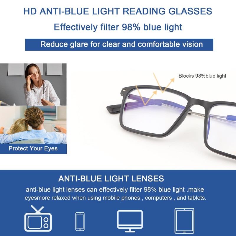 YIMI Photochromic Blue Light Blocking Glasses UV Protection Anti Eyestrain