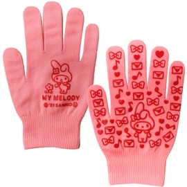Sanrio Gloves for Women and Children, Anti-Slip, Cute, Character, Made in Japan, For Work, Stretch, Fit, My Melo, Peach, Pink