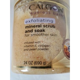 Calgon Ageless Bath Exfoliating Mineral Scrub And Soak  24 Oz