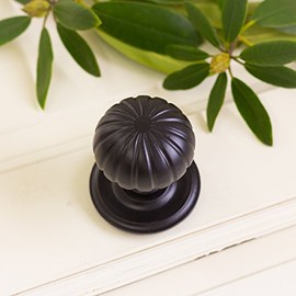 Antikas - Black Antique Iron Door Knob with Rose
