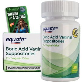 Healthy Surplus Healthy Surplus Vital Volumes Tips Card and Equate Boric Acid Vaginal Suppositories - 30 Count