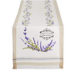 DII Lavender Fields Tabletop Collection Cotton Woven, Table Runner, 14x72
