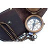 Engravable Compass Nautical Pocket Brass Compass with Leather Carry Case,Pirates