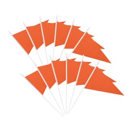 12 Pack Orange Pennant Flags Small Mini Hand Held Solid Color Pennant On Sticks Flags with 12.6"Solid Pole & Spear Top,Party Events Celebration,School,Grand Opening,Kids Birthday,Sports Clubs