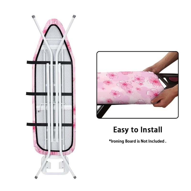 Flashideas Pink Flower Ironing Board Cover with Elastic Edge Non