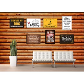 JP's Parcels Tin Signs for Home Wall Décor - Metal Sign 12 x 8 in. in Our House Dog Hair is Both a Fashion Accessory and a Condiment