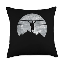 Outdoor Hiking Gear Hiker Gifts Mountain Decor Funny Hiking Outdoor Camping Backpacking Nature Sports Hiker Throw Pillow, 18x18, Multicolor