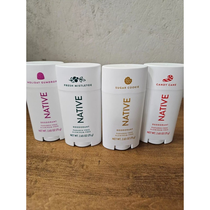 Native Deodorant Antiperspirant 2.65oz Paraben / Aluminum Free Holiday Scents